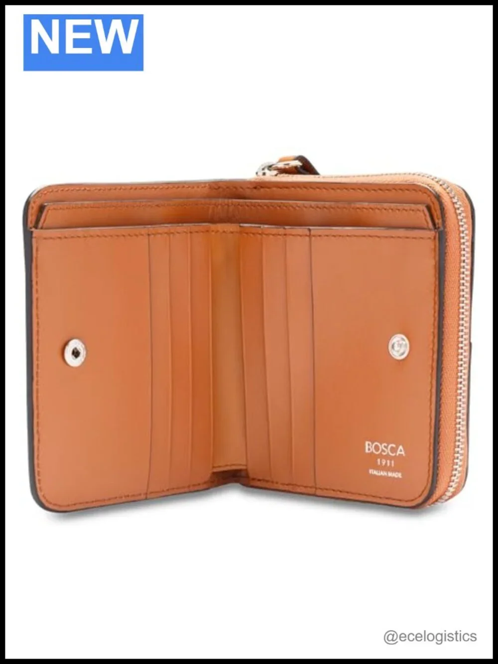 Women's Italian Leather Bifold Wallet with 8 Card Slots & Zip Coin Pocket